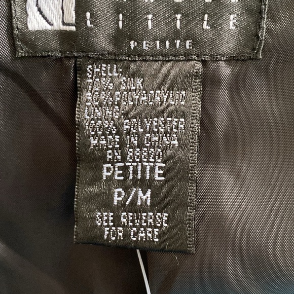 Carole Little Vintage Women Tweed Blazer Black White Jacket Plaid M Silk Blend - Picture 11 of 12